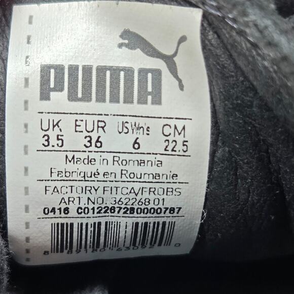 Puma Black Suede Platform Creeper Sneakers Women’s Size 6 - Picture 11 of 13